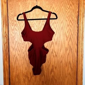 Aerie one piece cut out swimsuit,  size medium in burgundy